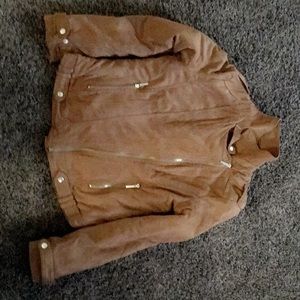 Size XL- tan suede moto jacket